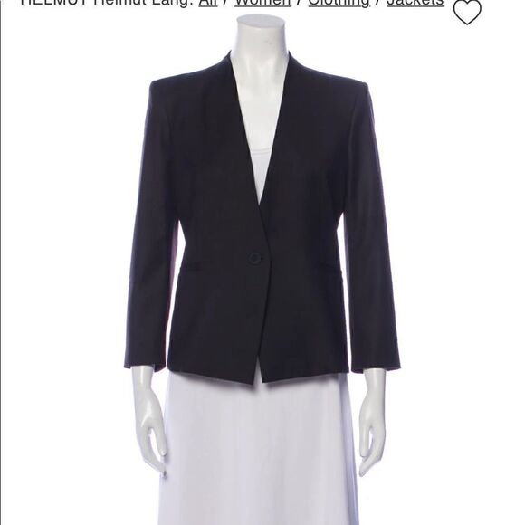 HELMUT Helmut Lang Black Collarless Blazer - Picture 1 of 10